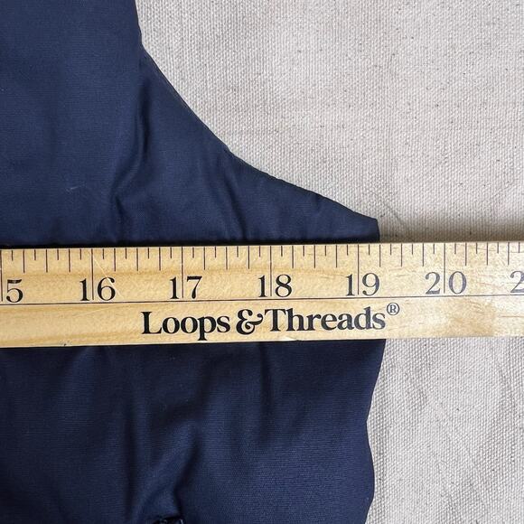 Levi’s Youth Puffer Vest M | Red Blue Sherpa Collar Fleece Lined Zip Snap Retro - Picture 12 of 14